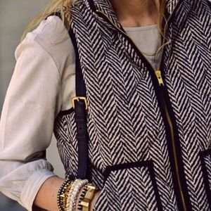 J CREW Herringbone Zip Up Down Vest Size 00